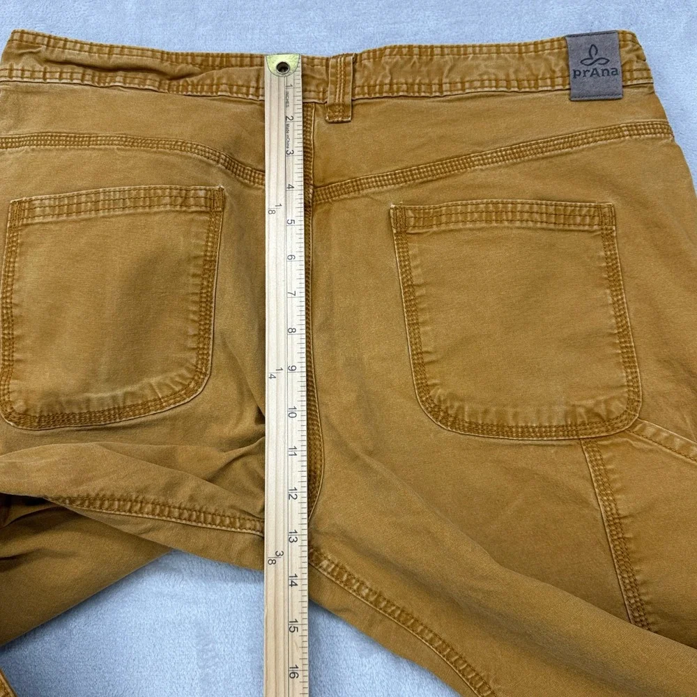 prAna Bronson Pant Mens 36x32 Brown Stretch Canvas Carpenter Organic Cotton